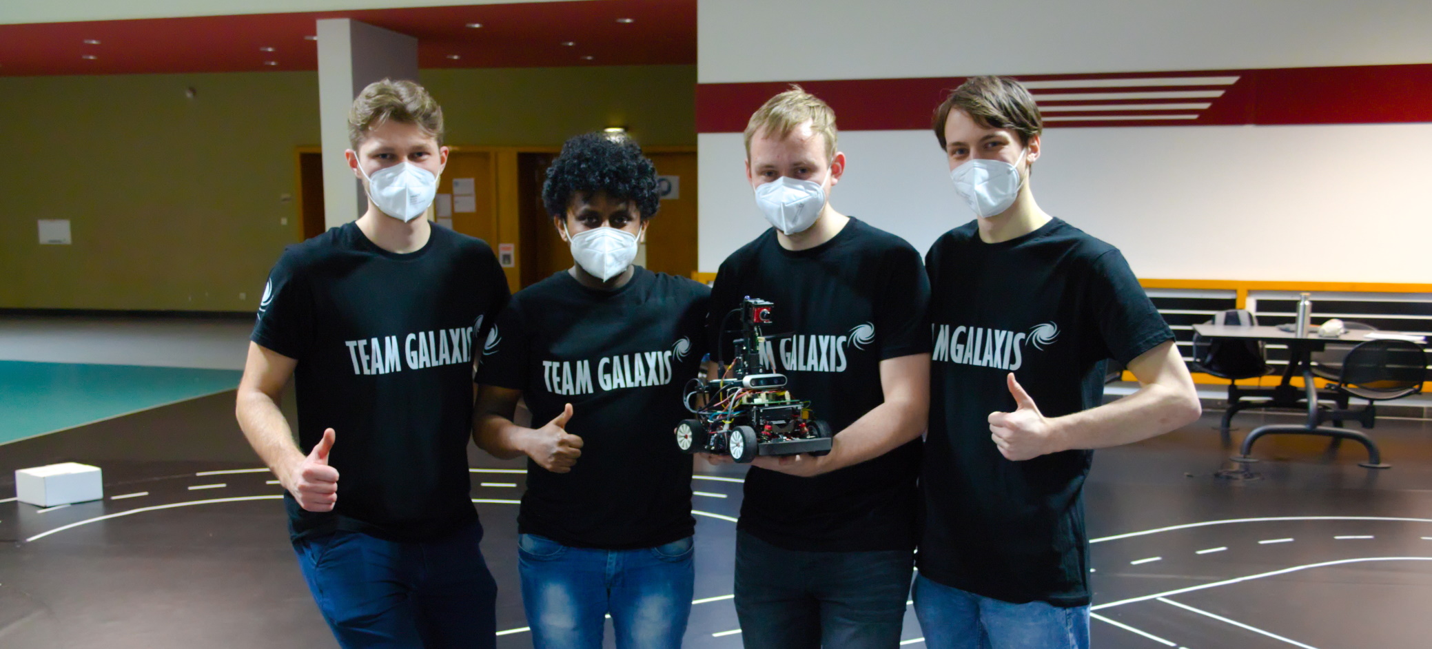 Carolo Cup Team 2022 (Maximilian Lüer, Pharath Palesuvaran, David Klüner und Rüdiger Erdweg)